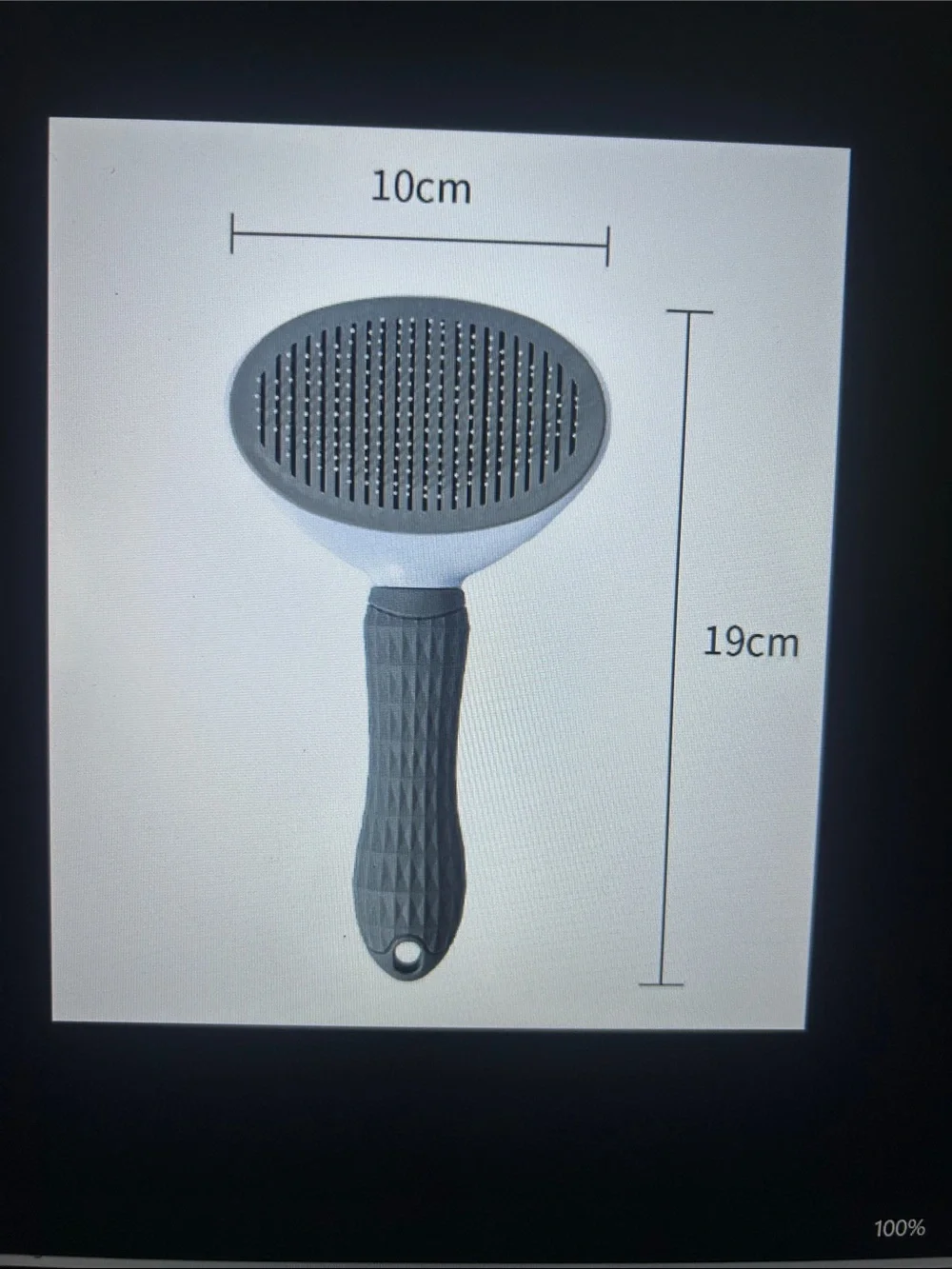 Gray Pet Grooming Brush for Dogs and Cats